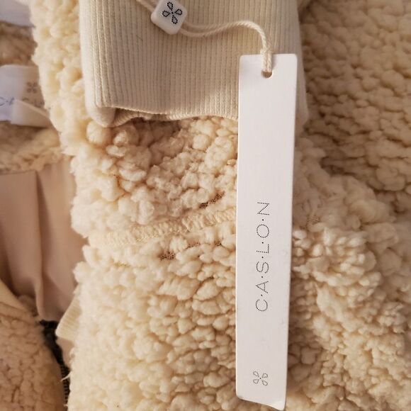 Caslon Long Faux Shearling Jacket in Ivory - Picture 13 of 15